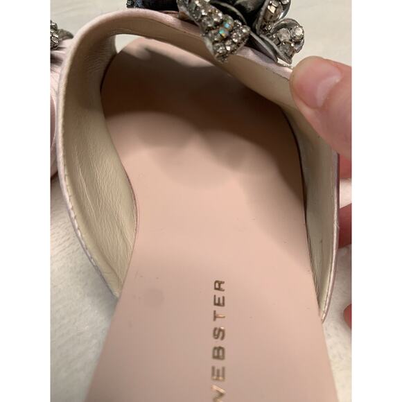 Sophia Webster Flats Lilico Crystal Pink Ruched Satin Slide Sandals 36.5 - Picture 4 of 11